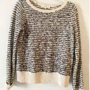 LOFT black & cream striped sweater